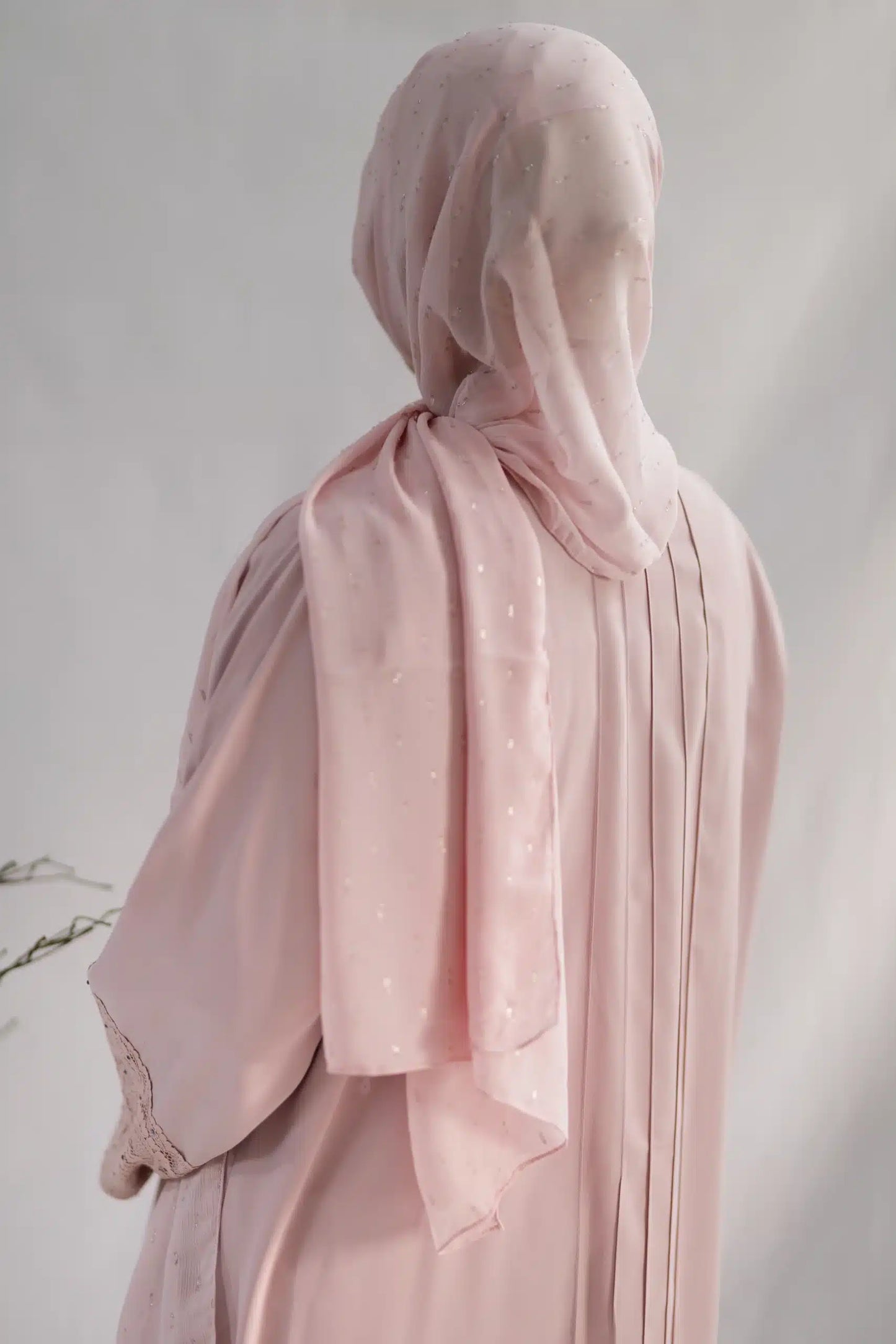 Blush Lace Abaya