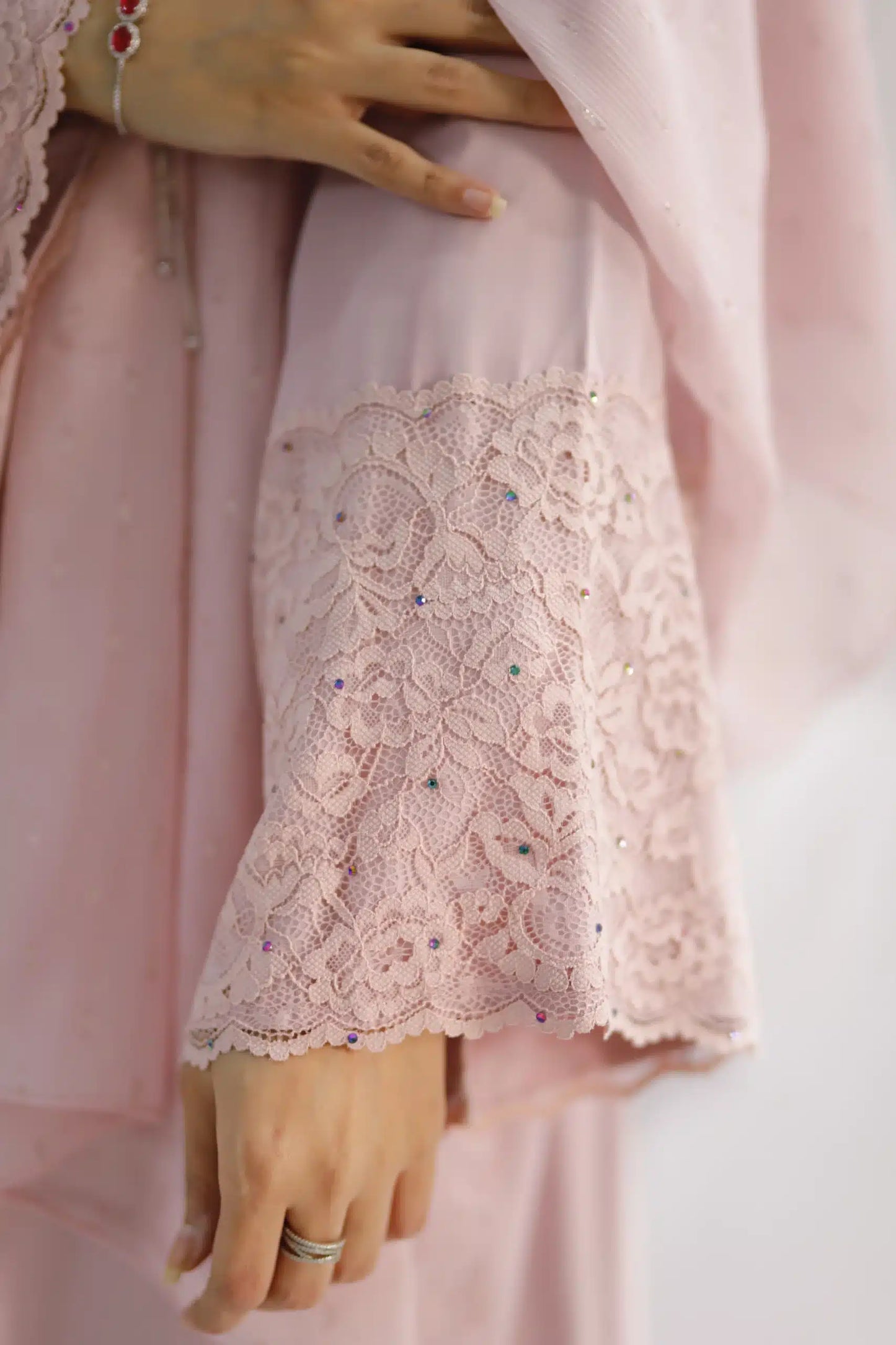 Blush Lace Abaya