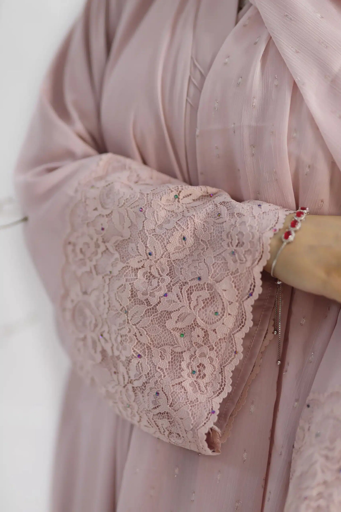 Blush Lace Abaya