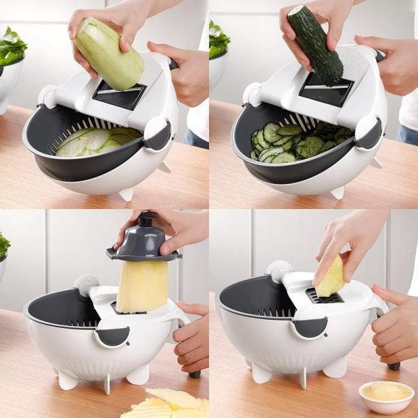 Multifunctional Vegetable Cutter With Drain Basket