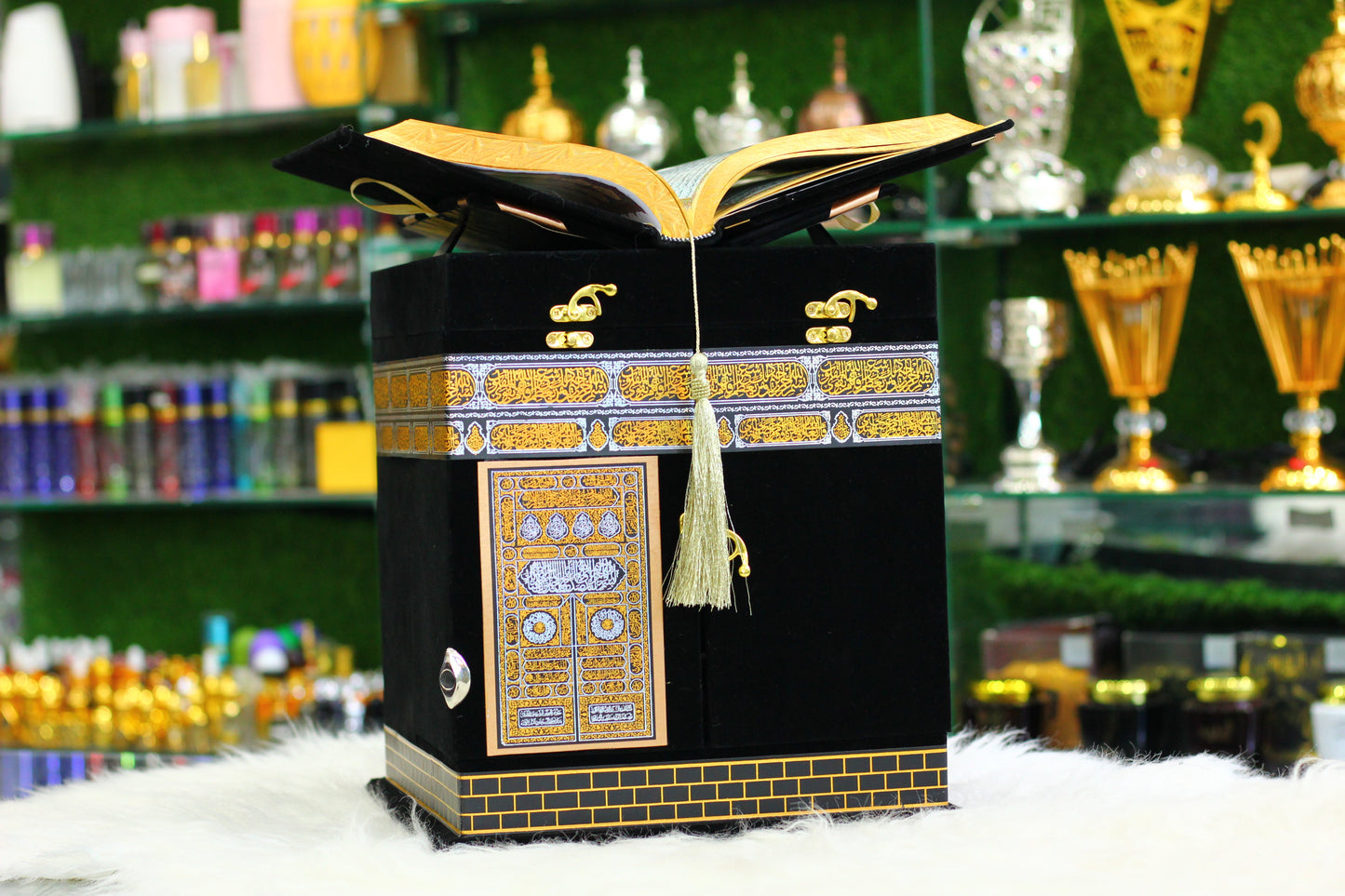 Black Khana Kaba Design Quran Pak with Box - A Luxurious & Sacred Gift