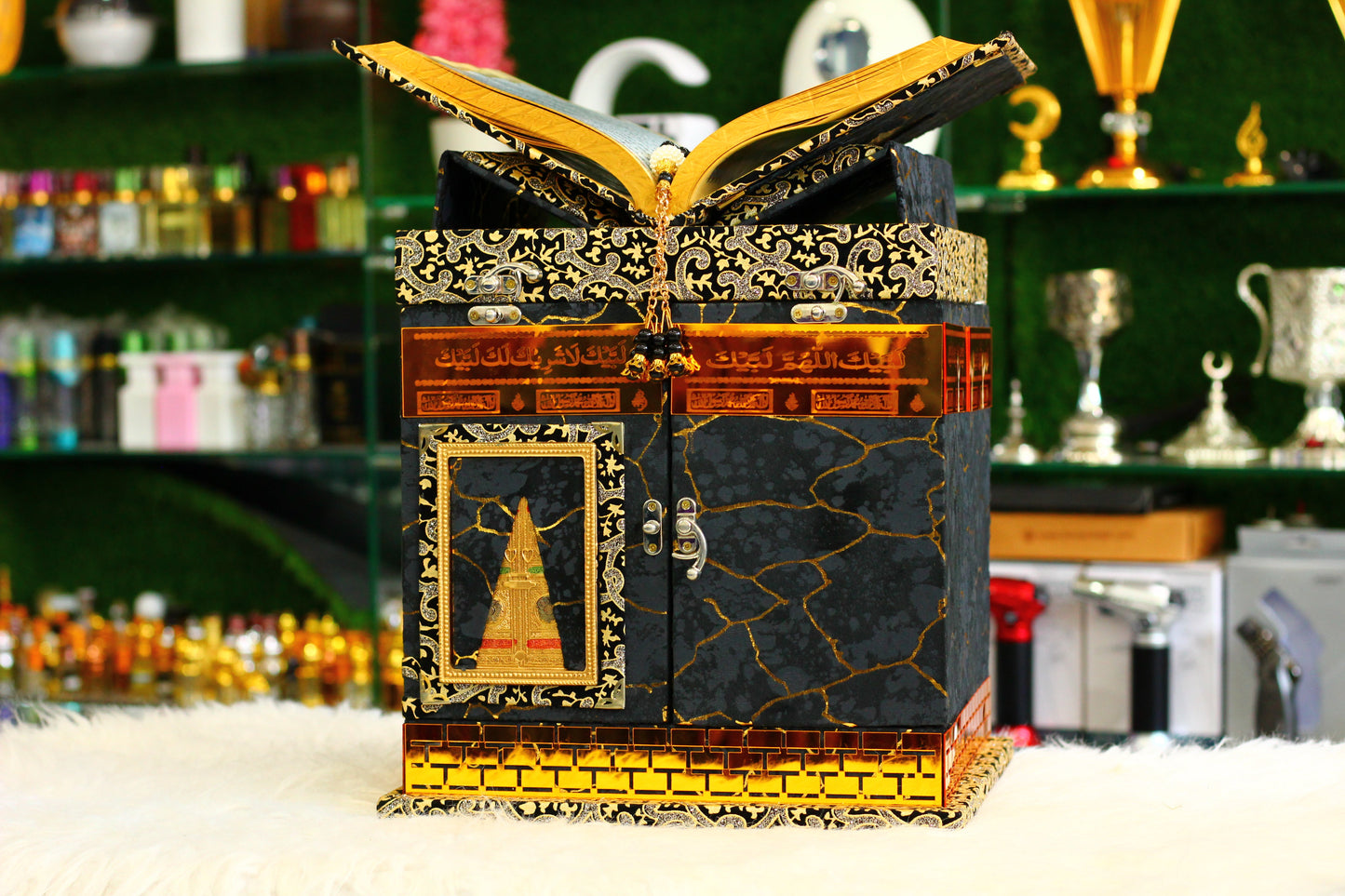 Khana Kaba Design Fancy New Box Quran Pak - A Sacred and Elegant Way to Carry Your Faith