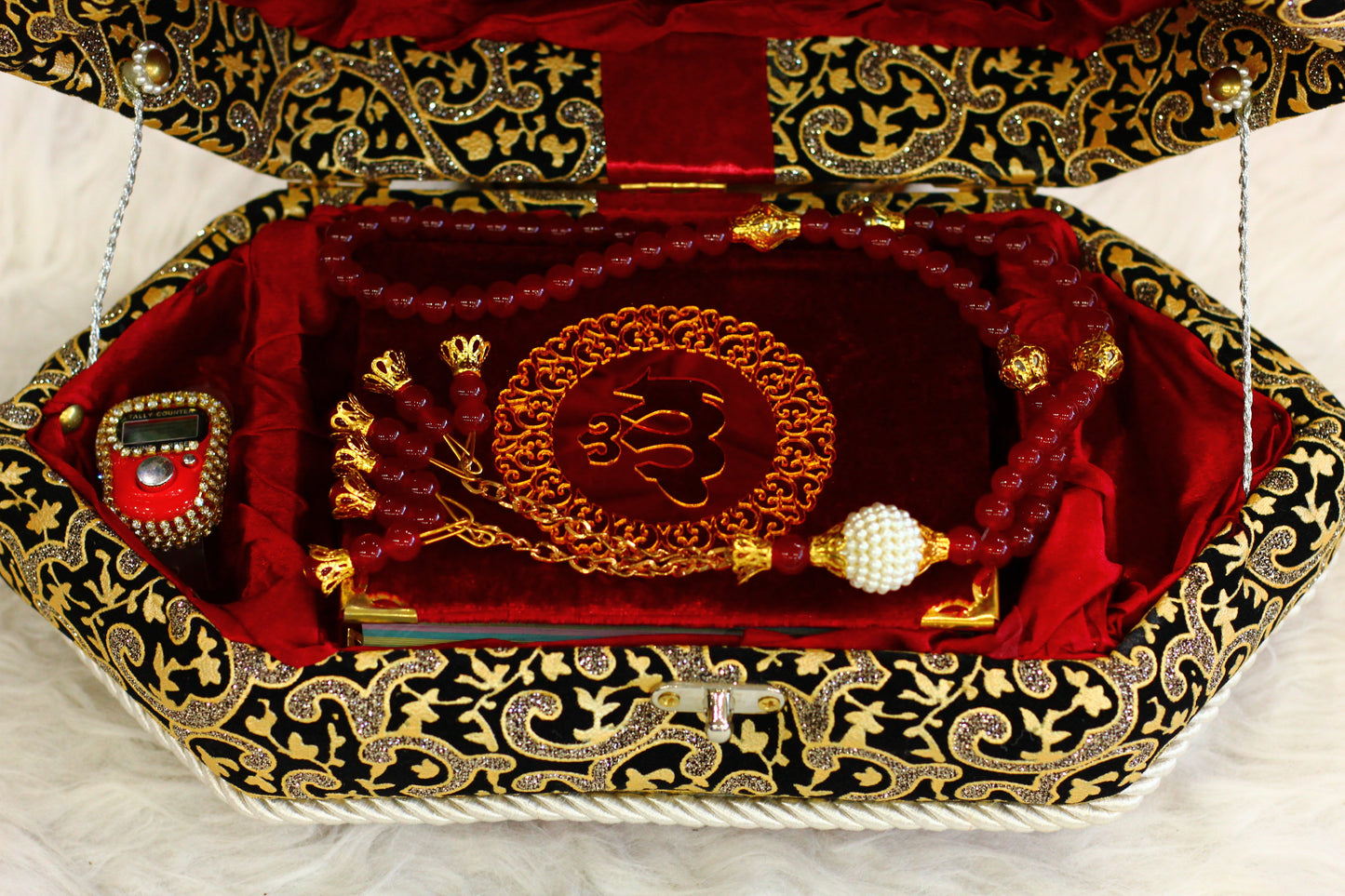 Red Quran Pak with Stylish Box - A Bold and Sophisticated Way to Carry Your Faith