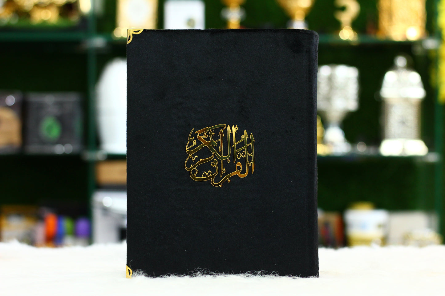 Black Acrylic Box Quran Pak with Rehal, Tasbih, and Counter