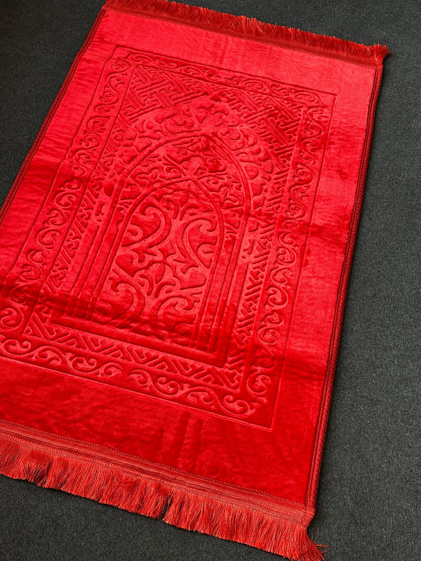 Red Ankara Janamaz - Exquisite Color Design Prayer Mat