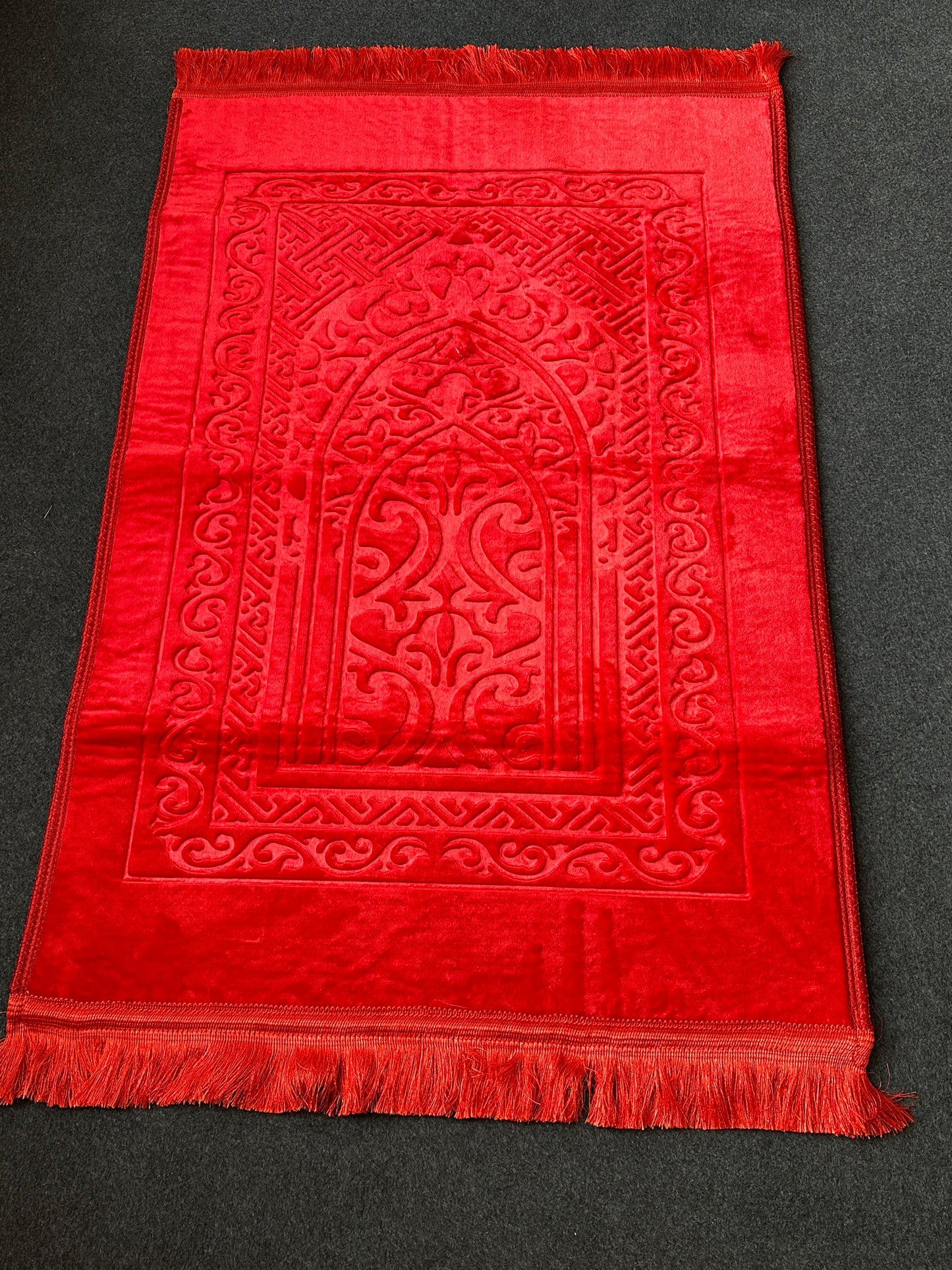 Red Ankara Janamaz - Exquisite Color Design Prayer Mat