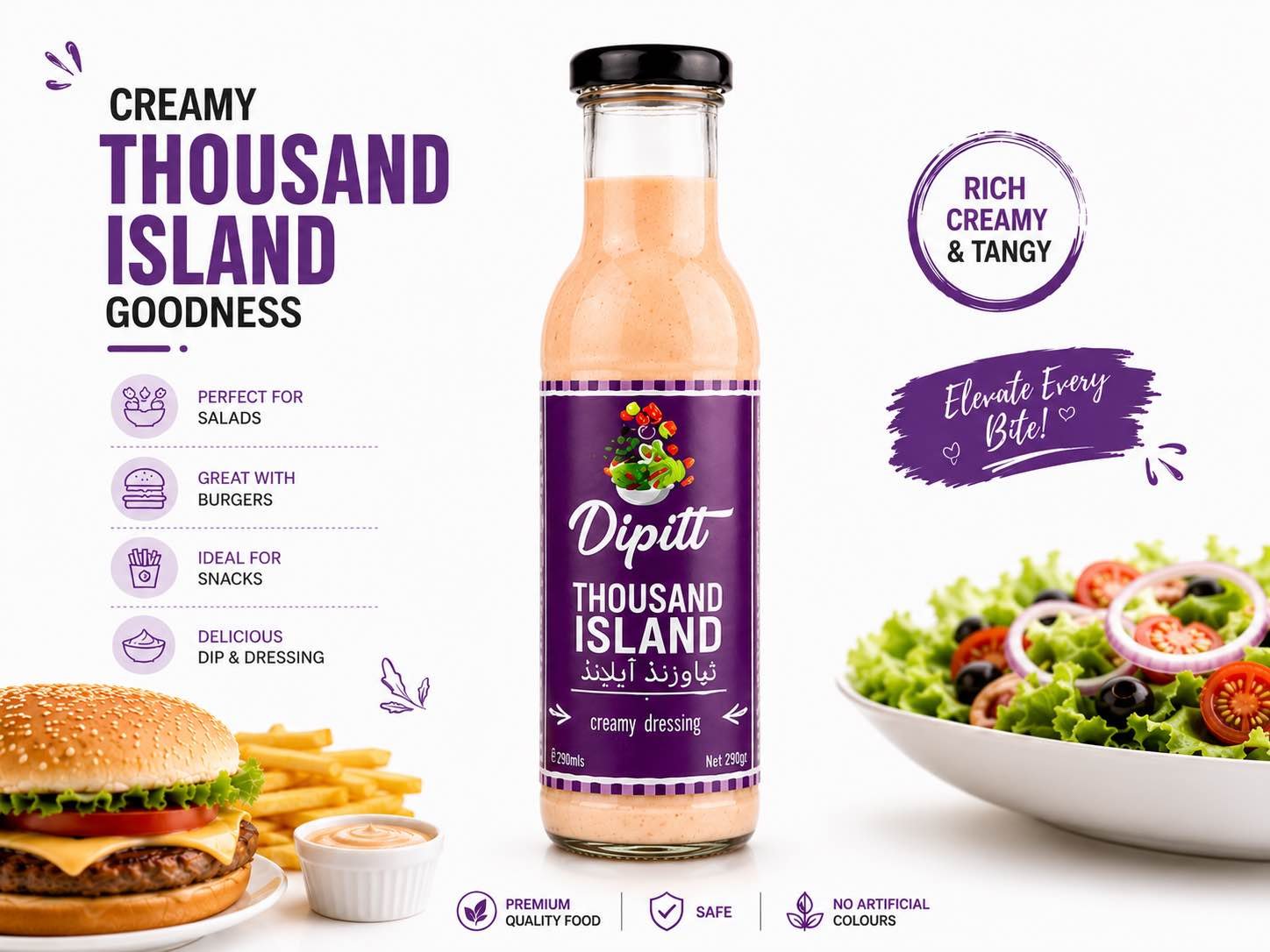 Thousand Island Sauce 290g | Creamy & Tangy Salad Dressing. Pre-Order/Promise to Sell - Order subject to confirmation & cancellation premium Quality