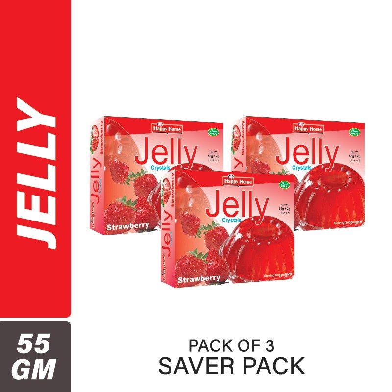 Happy Home Strawberry Jelly Crystals ? Pack of 5 (55gm Each) Pre-Order/Promise to Sell - Order subject to confirmation & cancellation