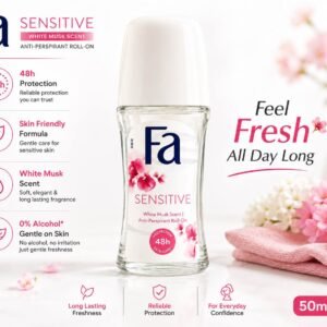 Fa Sensitive White Musk Scent Anti-Perspirant Roll-On 50ml. Pre-Order/Promise to Sell – Order subject to confirmation & cancellation premium Quality