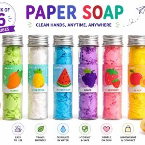 Paper Soap Sheets Pack of 6 | Portable Travel Hand Wash Soap | Fruit Scented Soap Paper | Pocket Size [[Pre-Order/Promise to Sell  Order subject to confirmation & cancellation]] premium Quality