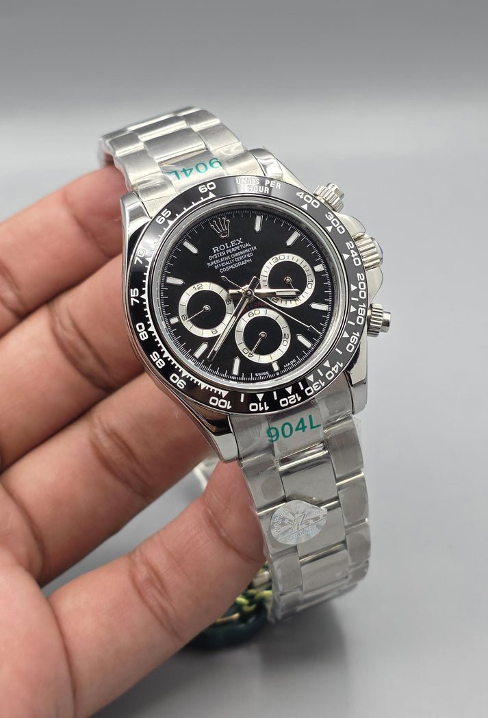 Premium Stainless Steel Black Dial Cosmograph Luxury Watch