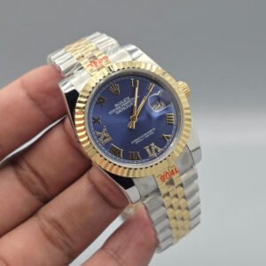 Premium Two-Tone Gold Blue Dial Luxury Watch