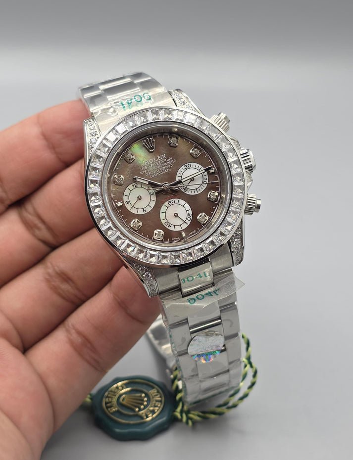 Premium Stainless Steel Diamond-Style Cosmograph Luxury Watch