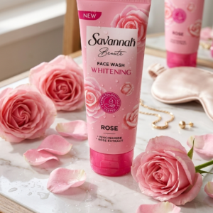 Savannah Beaute Rose Whitening Face Wash (Gulaab Arq ke sath) - Niacinamide se bharpoor - Rang gora karne aur chamak lane ke liye - 100ml Premium Quality ??