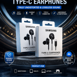 Type-C Wired Earphones AKG | Original Quality | USB-C Handsfree with Mic | Hi-Fi Stereo Bass | Noise Isolation | Compatible with Samsung, Xiaomi, Google Pixel & Type-C Devices Latest Stock (Note : Promise to Sell -